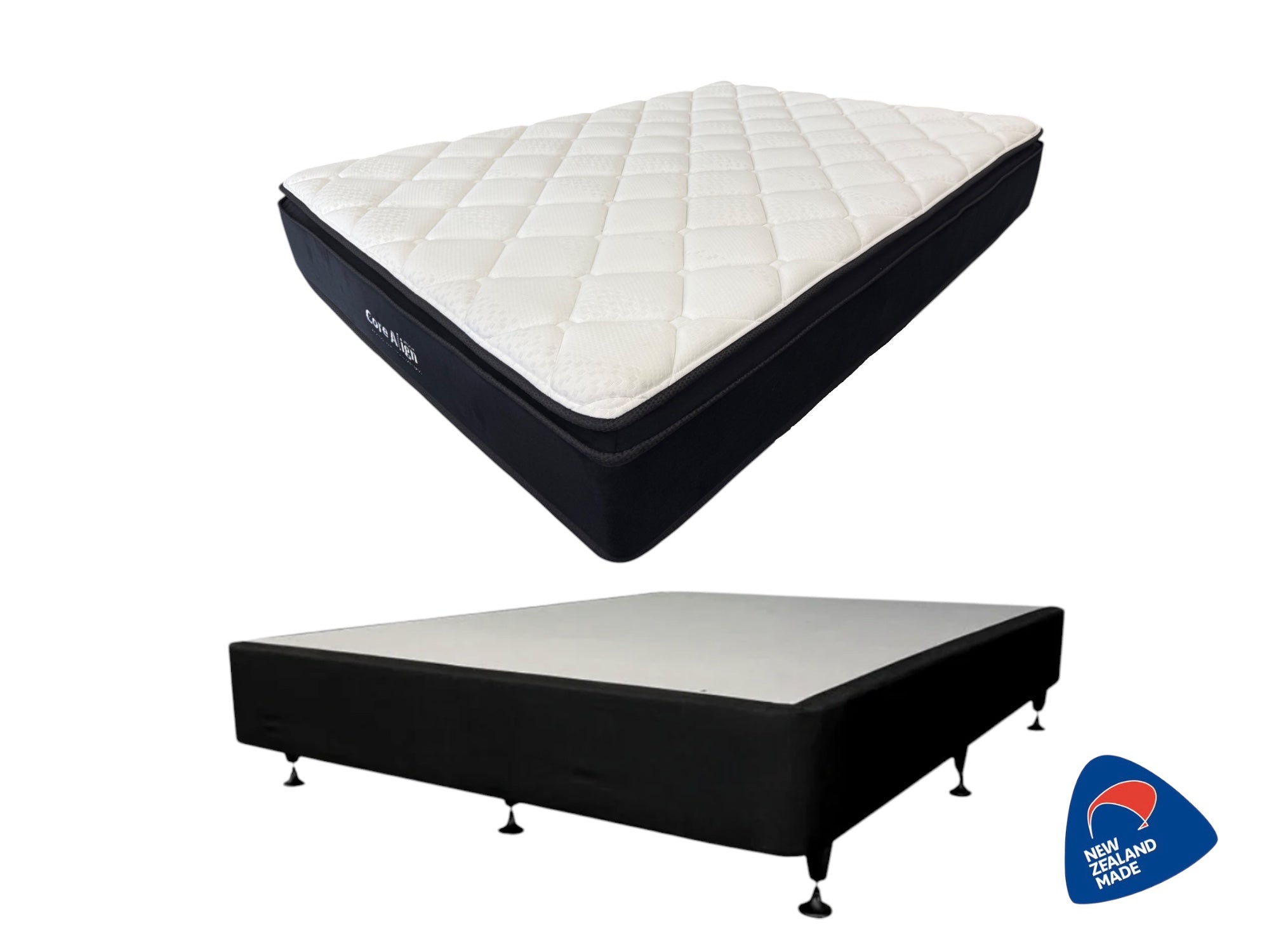 CoreAlign (NZ Made Premium) - 5 Zone Pillow Top Pocket Spring Mattress & Base