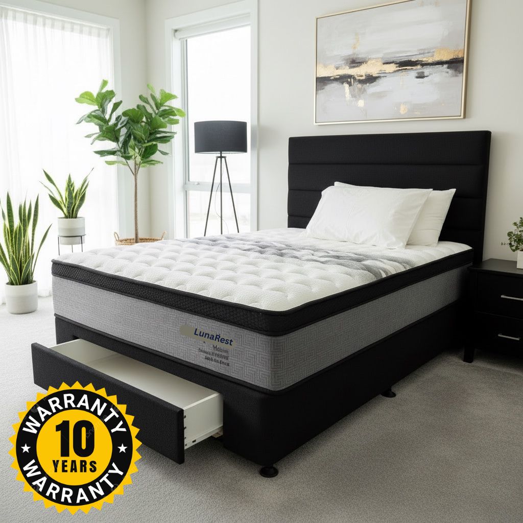 LunaRest NZ Made Luxurious Euro Top Mattress & Base