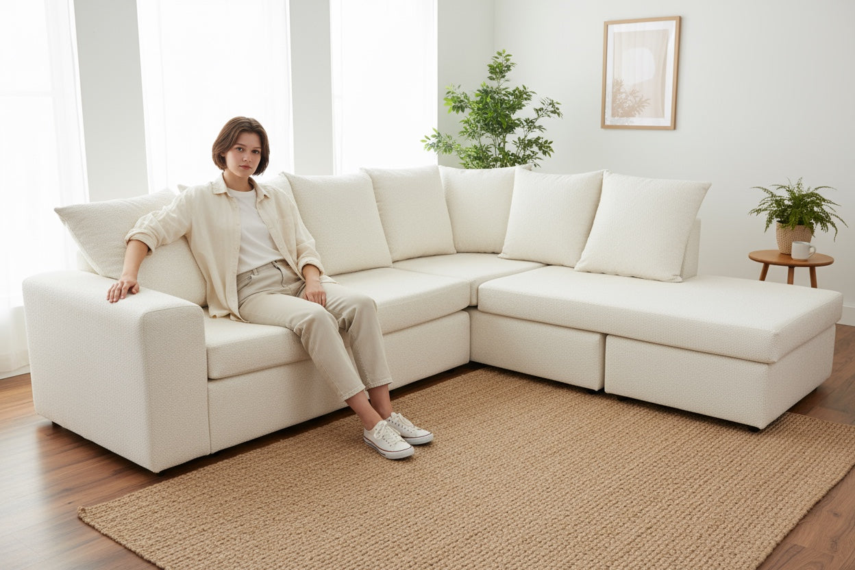 NZ Made Fabric Lounge Suite - Atlantic